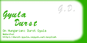gyula durst business card